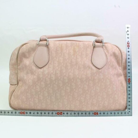Dior Pink Trotter Style Satchel Logo Print Canvas And Pink Leather - Picture 6 of 8